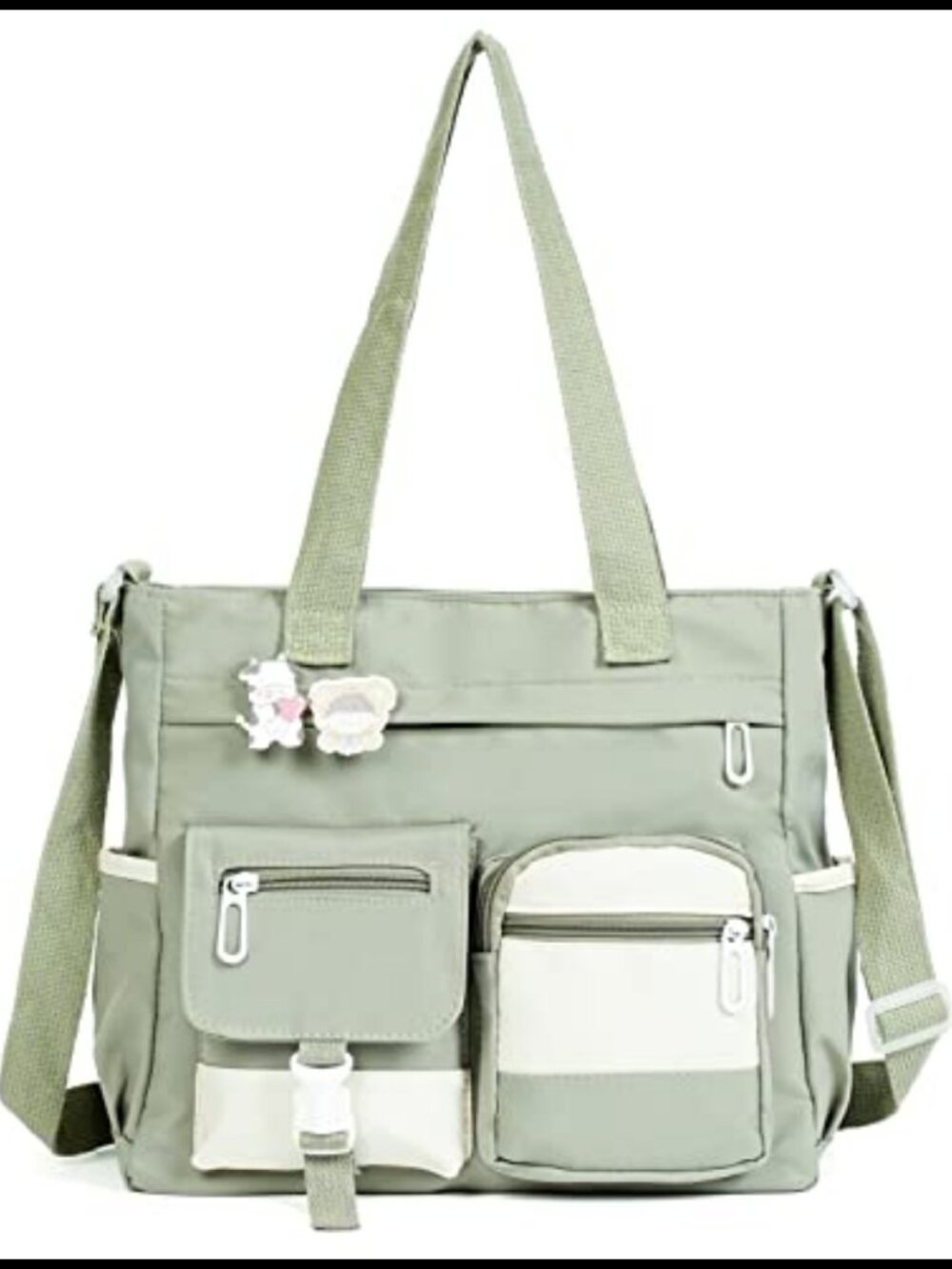 Kawaii Nylon Messenger Bag Crossbody Purse Large Fits 14in Laptop